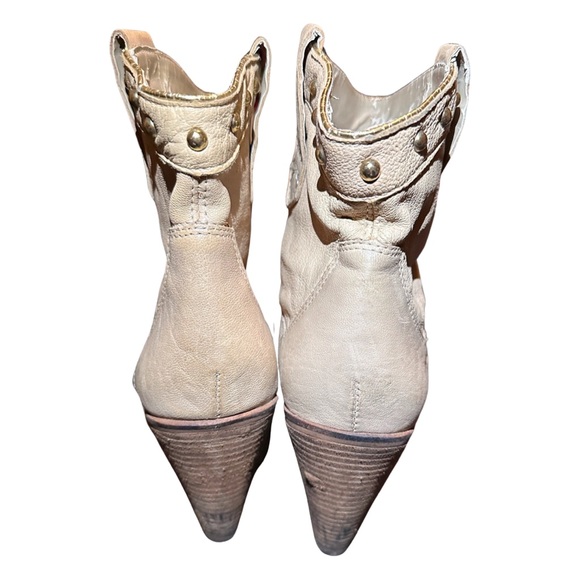 Carlos Santana Spur Cowboy Booties Beige Size 8.5 - Picture 6 of 10